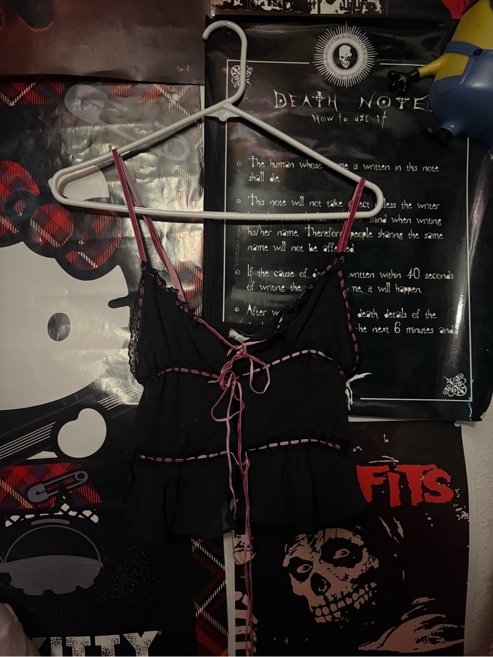 kimchi blue black and pink lacey top